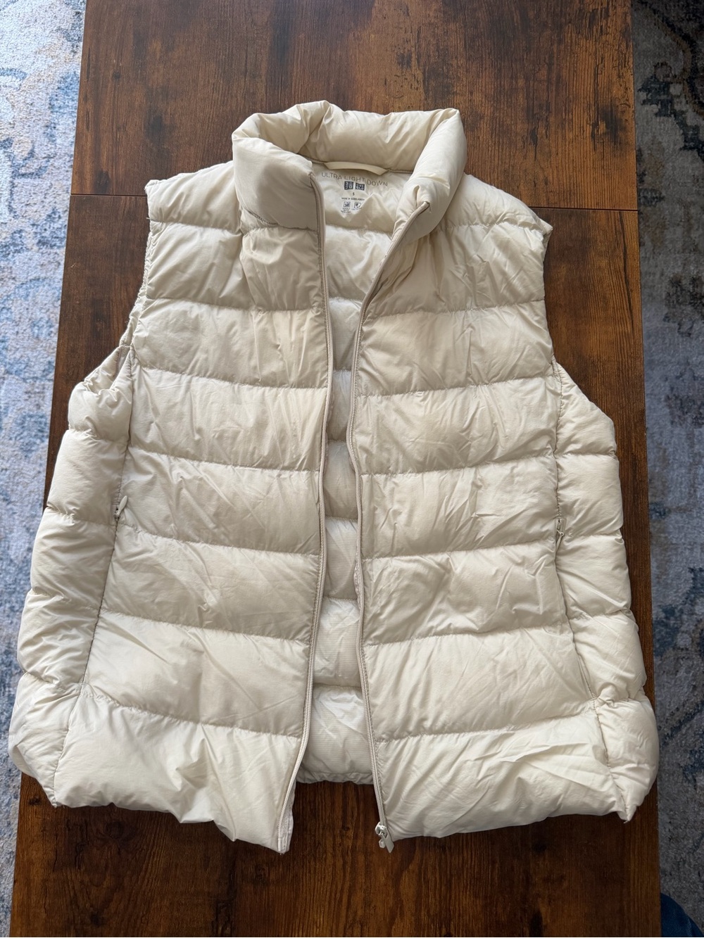 Uniqlo Cream Quilted Puffer Vest